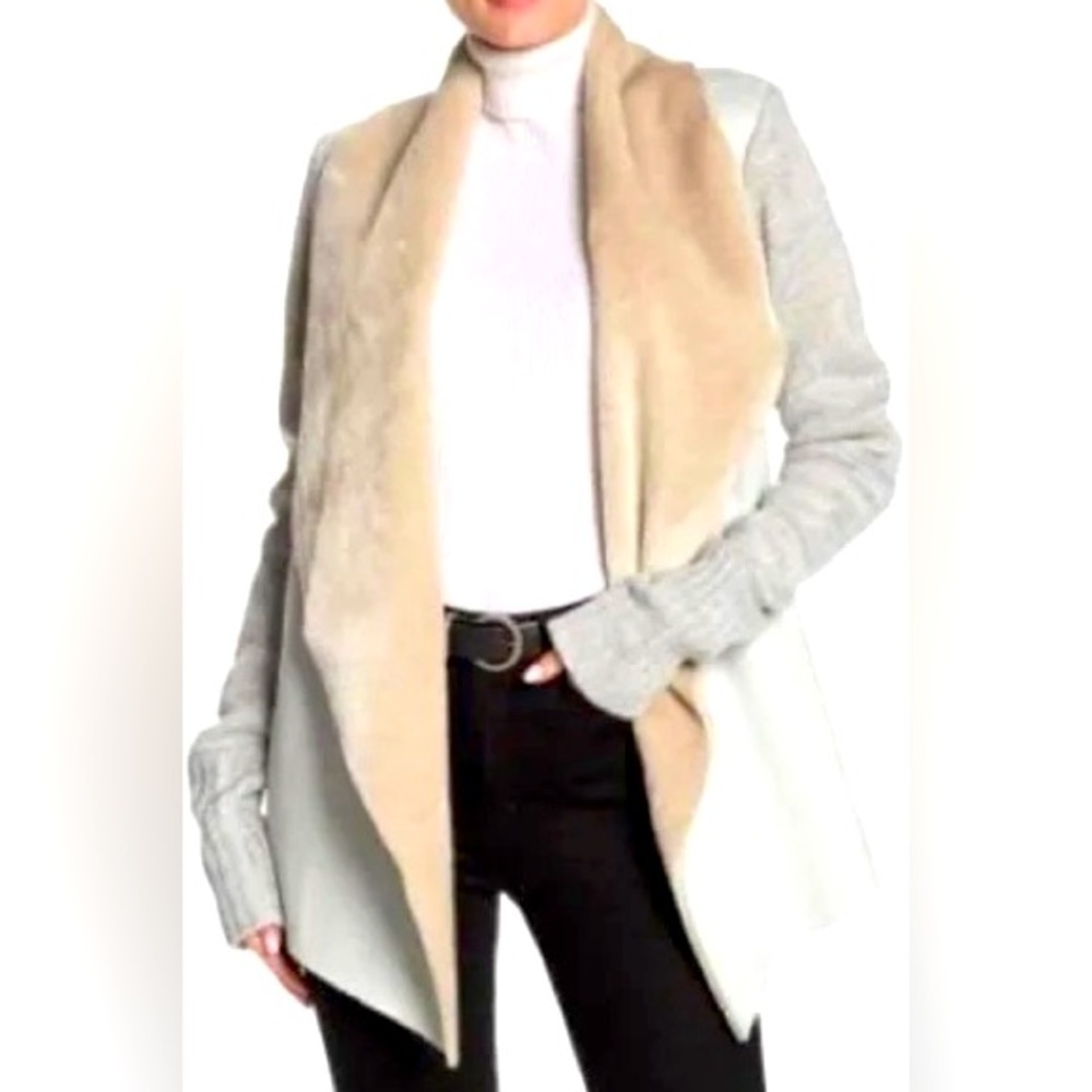 Women’s mixed media cardigan open front sweater size XS